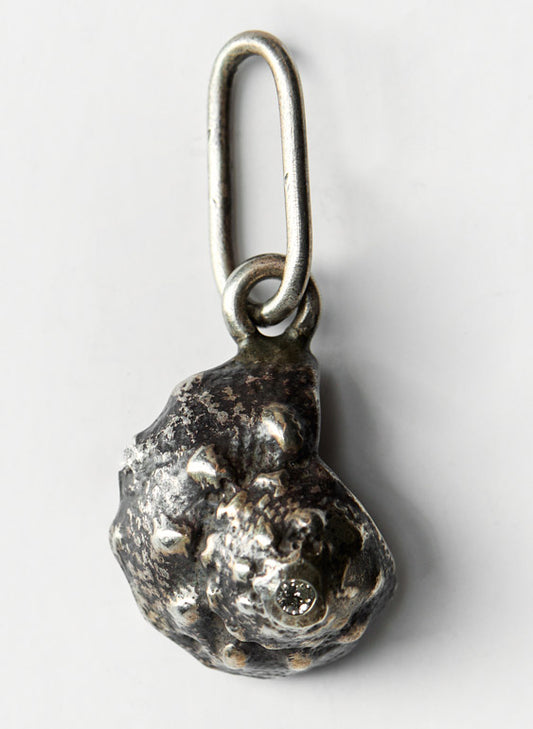 Seashell Pendant, Oxidized Silver