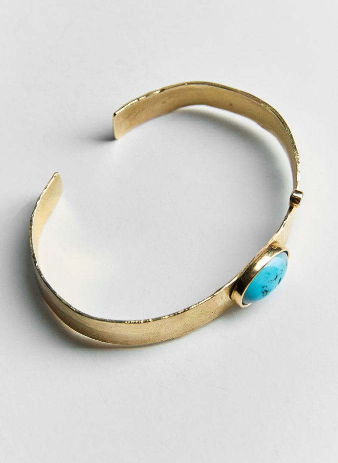 14k Gold and Turquoise Cuff