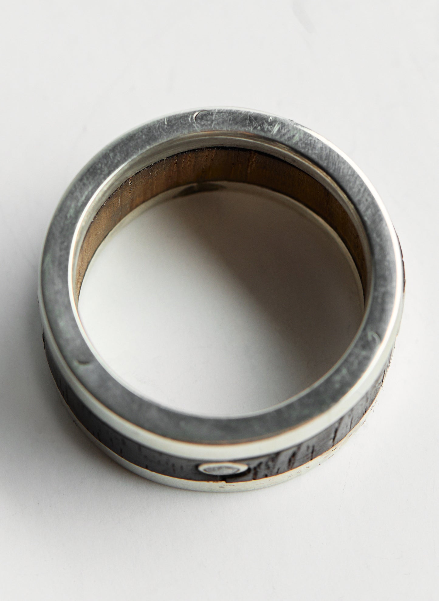 Wood and Sterling Silver Ring