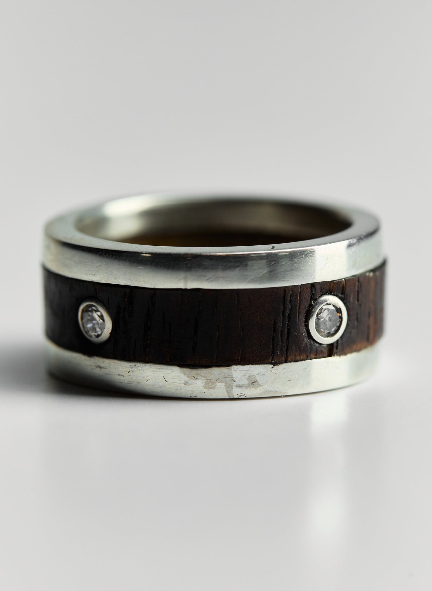 Wood and Sterling Silver Ring