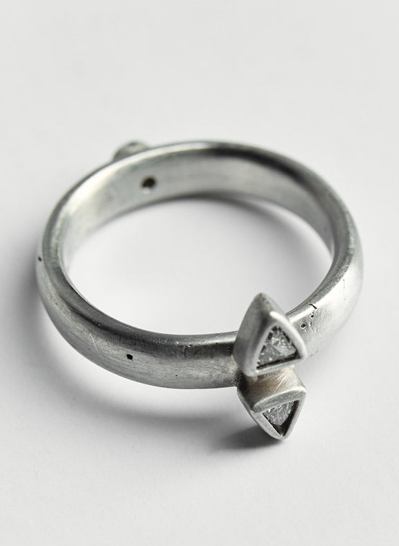 Trulian Brushed White Gold Ring