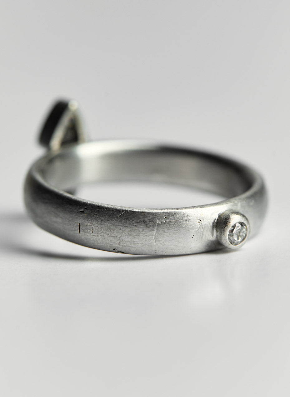 Trulian Brushed White Gold Ring