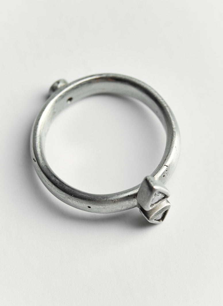 Trulian Brushed White Gold Ring